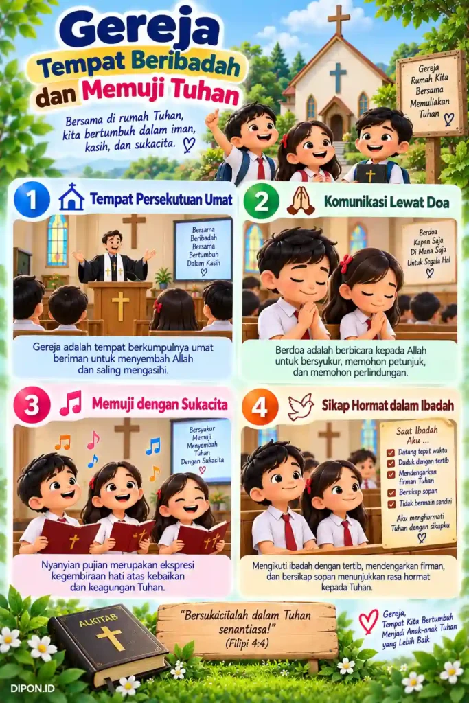 Infografis-Gereja Tempat Beribadah