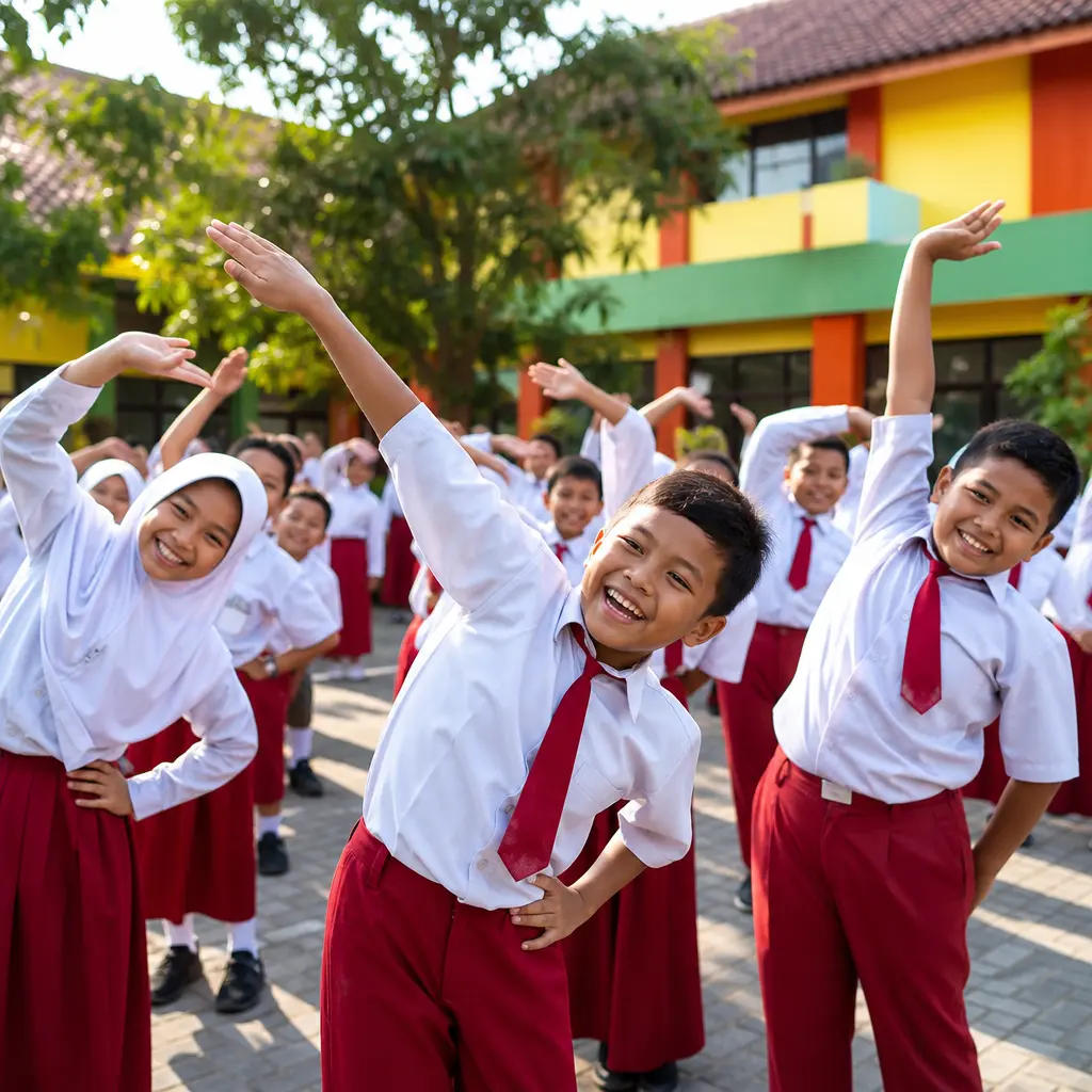 Biar Gak Ngantuk! Yuk Senam Pagi Ceria Sebelum Belajar!